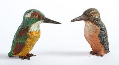 Lot 372 - A pair of cold painted figures of kingfishers