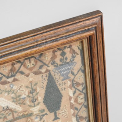 Lot 3 - A George IV pictorial sampler, worked by Mary...