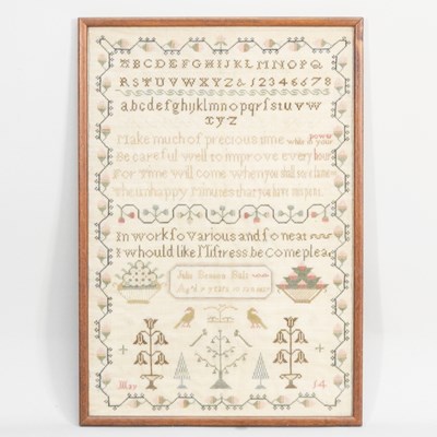 Lot 54 - A George IV sampler, worked with the alphabet...