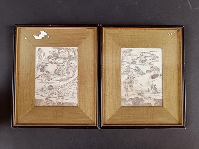 Lot 184 - Hokusai (Japanese, 1760-1849), a pair of...