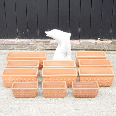 Lot 279 - A collection of terracotta plant troughs,...