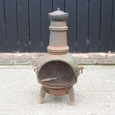 Lot 341 - A cast iron chiminea
