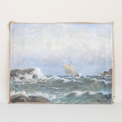 Lot 163 - English school, late 19th century, seascape...