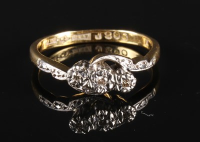 Lot 155 - An 18 carat gold diamond illusion set ring,...