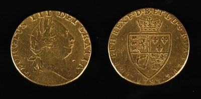 Lot 14 - A George III 1787 spade guinea, obverse with...