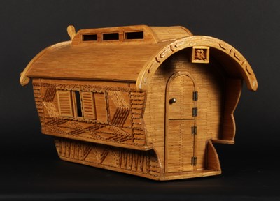 Lot 627 - A matchstick model of a gypsy caravan