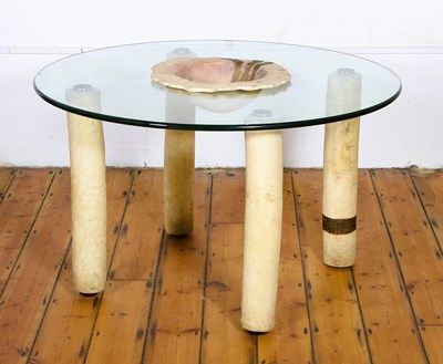 Lot 408 - A 20th century glass and studio pottery dining...