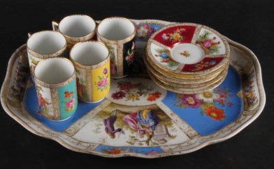 Lot 308 - A Dresden blue porcelain serving tray, with a...