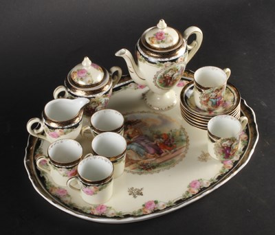 Lot 294 - A Vienna miniature six-place floral porcelain...