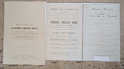 Lot 738 - A collection of antique auction notices or...