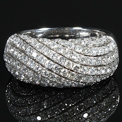 Lot 53 - A modern 18 carat white gold pave set diamond...