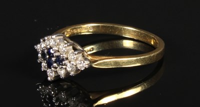 Lot 105 - An 18 carat yellow gold sapphire and diamond...