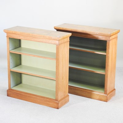 Lot 78 - A pair of bespoke made burr oak dwarf open...