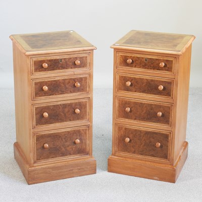 Lot 68 - A pair of hand made walnut bedside chests,...