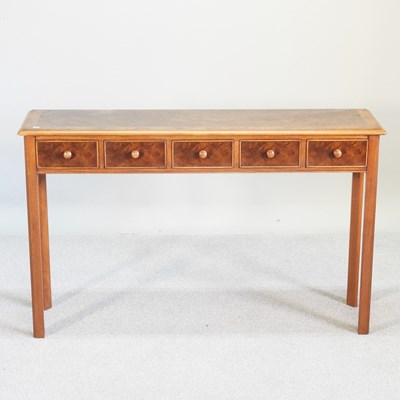 Lot 160 - A hand made walnut and feather banded side...