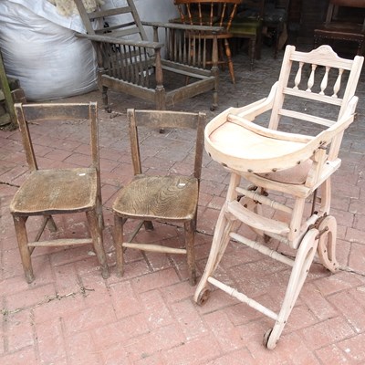 Lot 36 - An Edwardian wooden children's high chair
