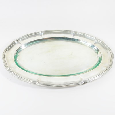 Lot 147 - An early 20th century oval silver tray, of...