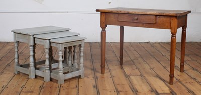 Lot 441 - An antique elm side table, together with a...