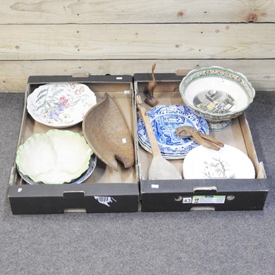 Lot 438 - A carved wooden nutcracker, together with a...