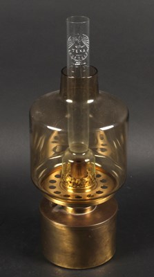 Lot 826 - A mid century Swedish Texa brass and glass oil...