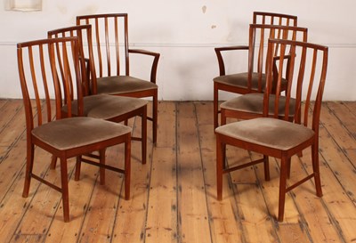 Lot 398 - A set of six mid century teak stick back...