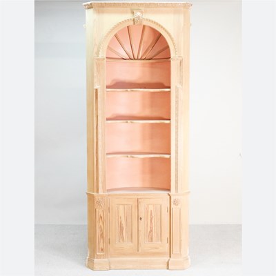 Lot 350 - A Georgian style pine standing corner cabinet,...