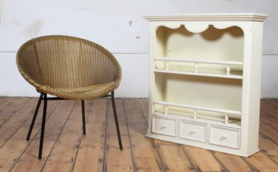 Lot 470 - A Lloyd Loom woven satellite chair, together...