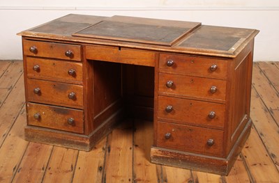 Lot 516 - A Victorian mahogany pedestal desk, having a...