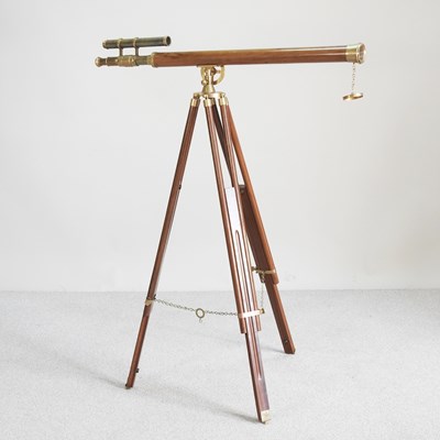 Lot 172 - A modern brass mounted telescope on stand,...