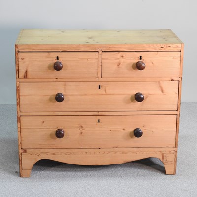 Lot 163 - A 19th century stripped pine chest of drawers,...