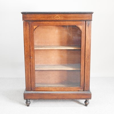 Lot 297 - A Victorian walnut and inlaid pier cabinet,...