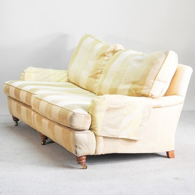 Lot 305 - A modern Duresta gold striped upholstered two...