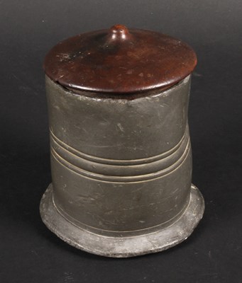 Lot 682 - A lead tobacco jar, probably 17th century,...