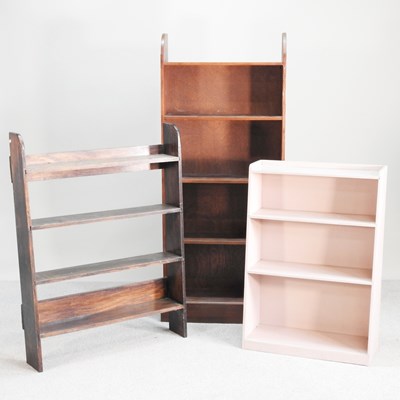 Lot 506 - An open bookcase, 68cm wide, together with two...