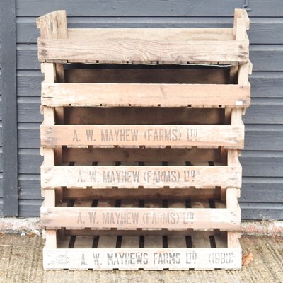 Lot 95 - A collection of six wooden fruits trays, each...