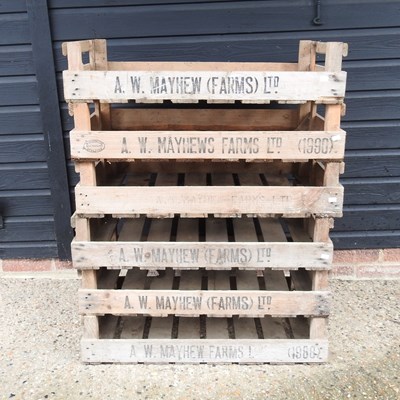 Lot 191 - A collection of six wooden fruit trays, each...