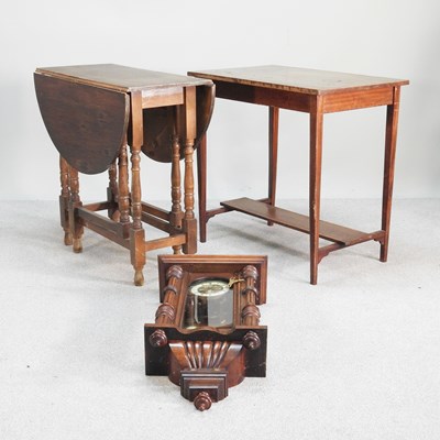 Lot 490 - A Vienna style wall clock, together with an...