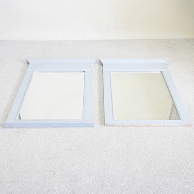Lot 239 - A pair of grey painted wall mirrors, each 124...