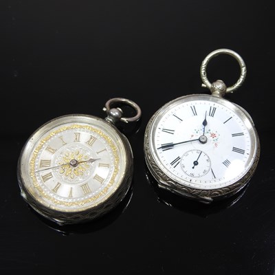 Lot 200 - A 19th century continental silver cased ladies...