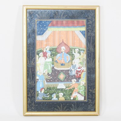 Lot 270 - Mughal school, 20th century, A royal court,...