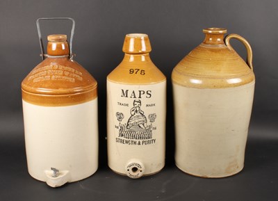 Lot 536 - A collection of stoneware flagons, including a...