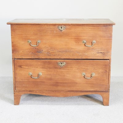 Lot 353 - An 18th century style elm mule chest, early...