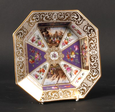 Lot 178 - A Berlin KPM porcelain square dish, decorated...