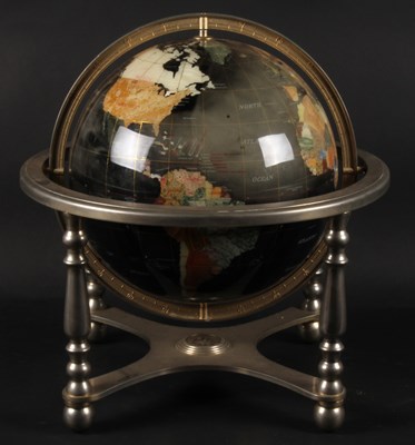 Lot 769 - A modern specimen hardstone globe, on a cradle...