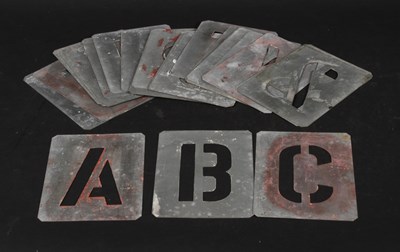 Lot 716 - A set of vintage alphabet stencils