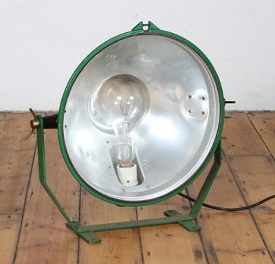 Lot 704 - A large green industrial lamp
