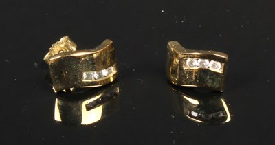 Lot 69 - A pair of 9 carat yellow gold and cubic...