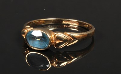 Lot 51 - A 9 carat gold topaz dress ring, size Q, 2g