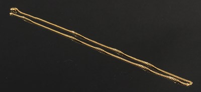 Lot 77 - A 9 carat yellow gold finelink chain, 1.3g