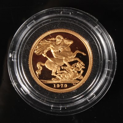 Lot 10 - A 1979 proof gold sovereign, cased and in capsule
